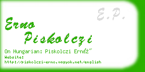 erno piskolczi business card